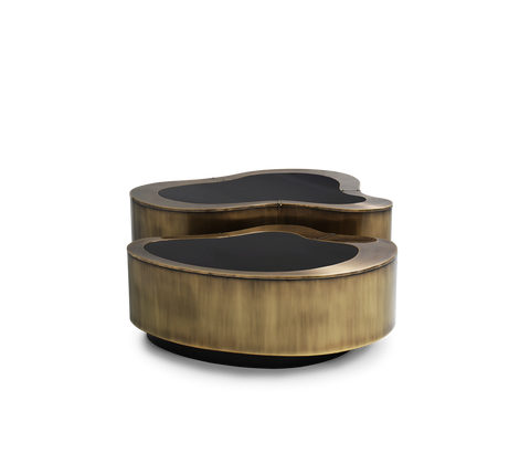 Brass Sculptural Form Coffee Table Living Room