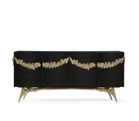 Walnut Burl Sideboard Buffet Cabinet