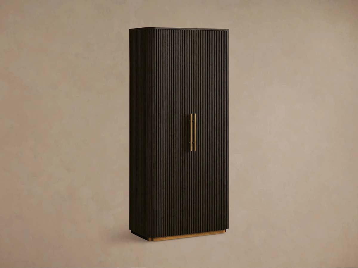Finnley Minimalist Modern Tall Cabinet with Doors for Living Room Storage