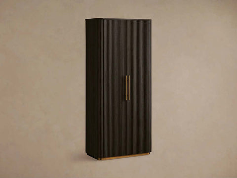 Finnley Minimalist Modern Tall Cabinet with Doors for Living Room Storage