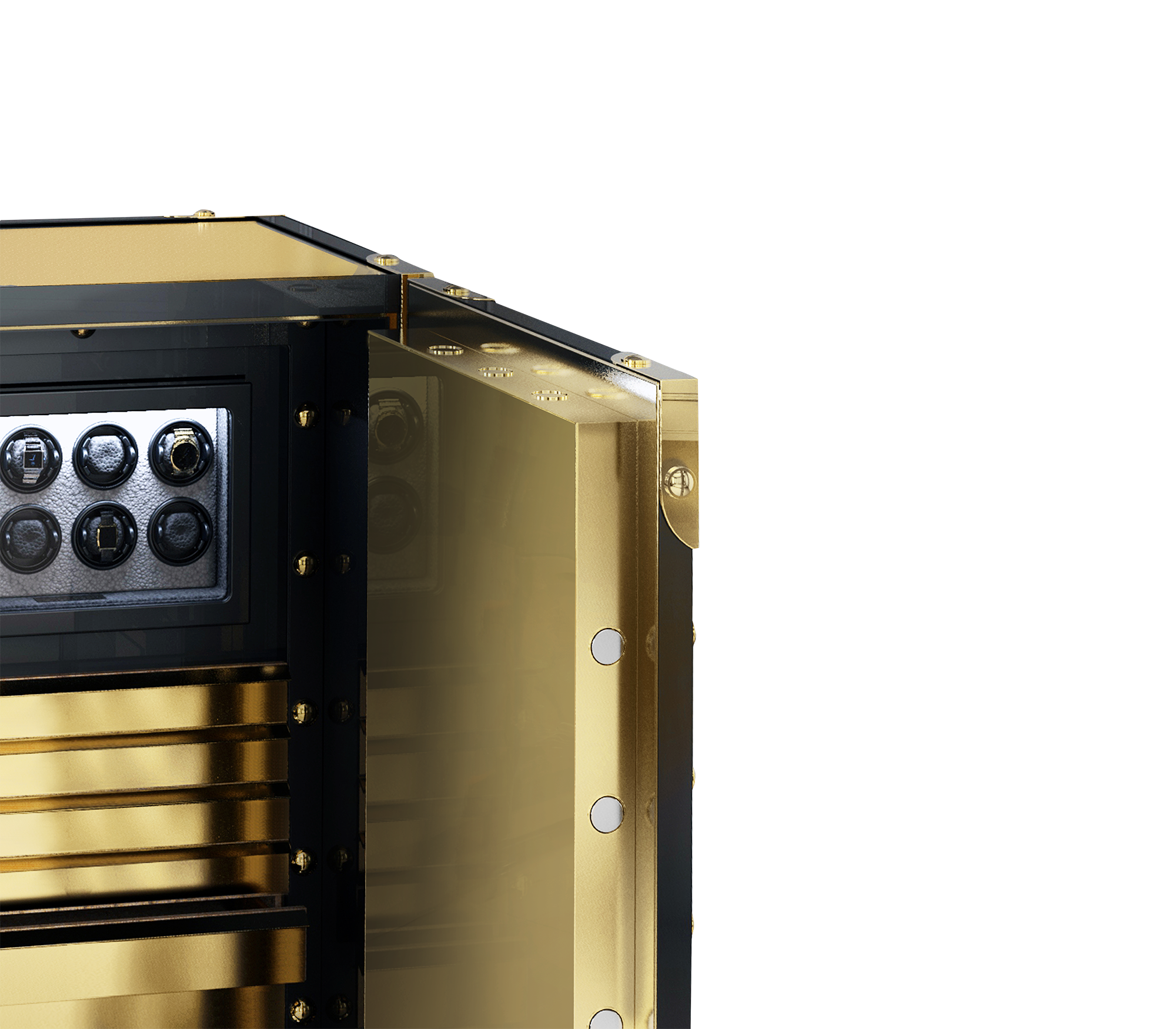 High-Security Vault Safe with Watch Winders and Gold-Plated