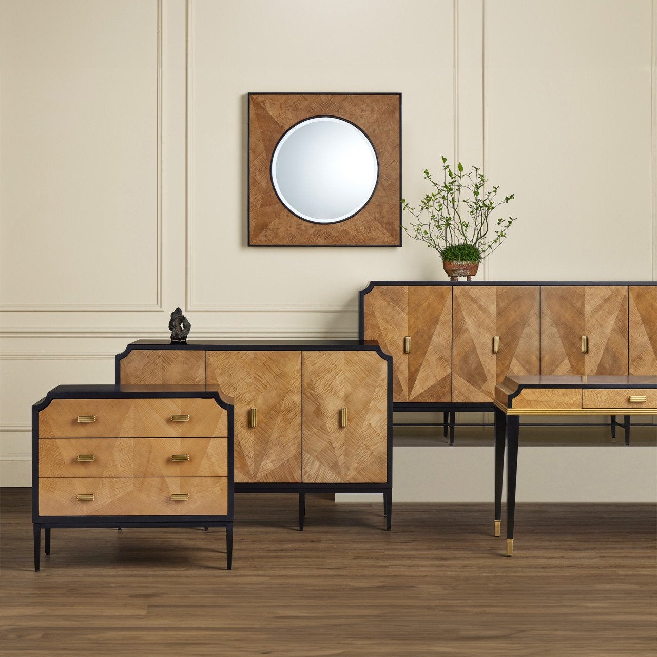 Kasta Wood & Brass Credenza