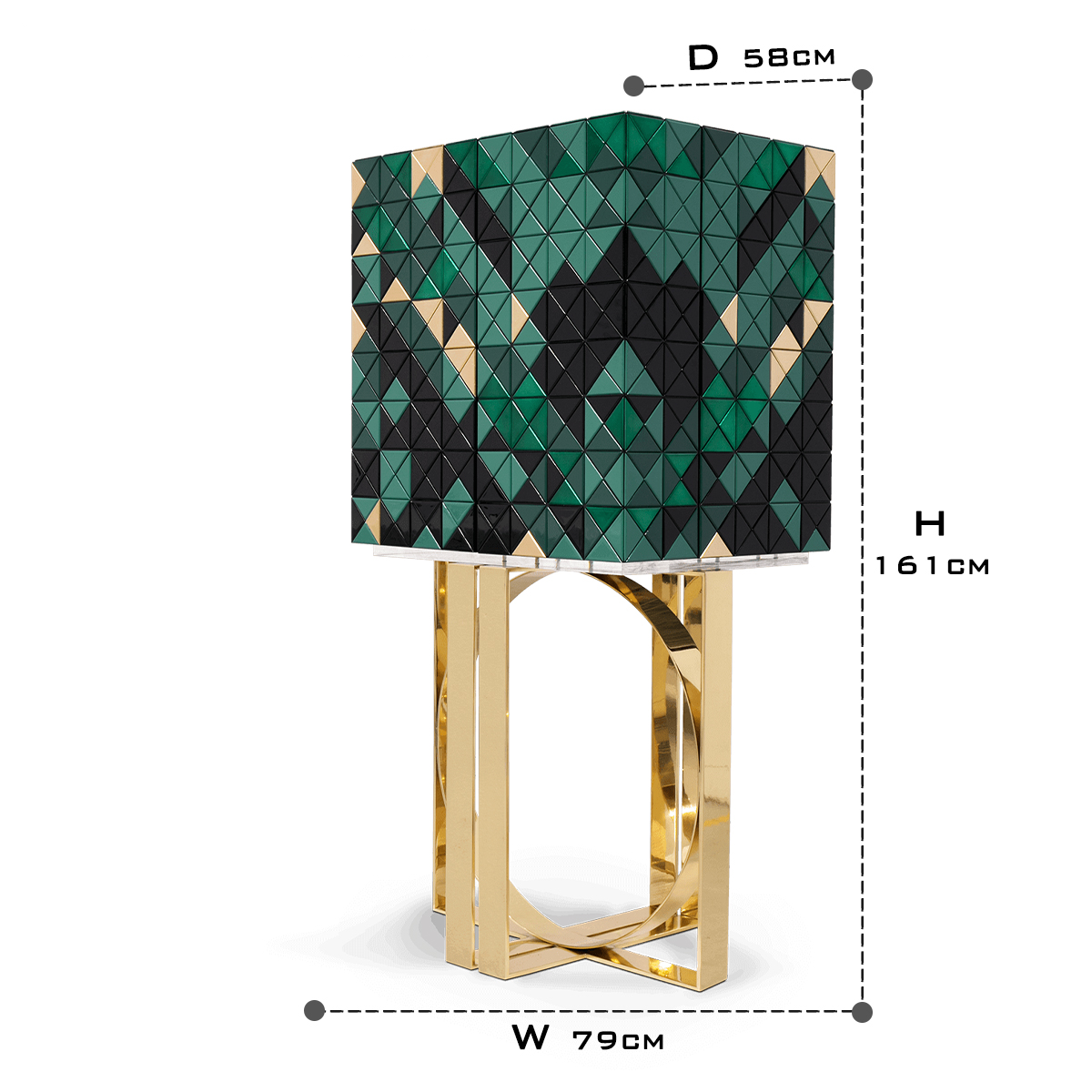 Mirrored Lacquer Black Bar Cabinet