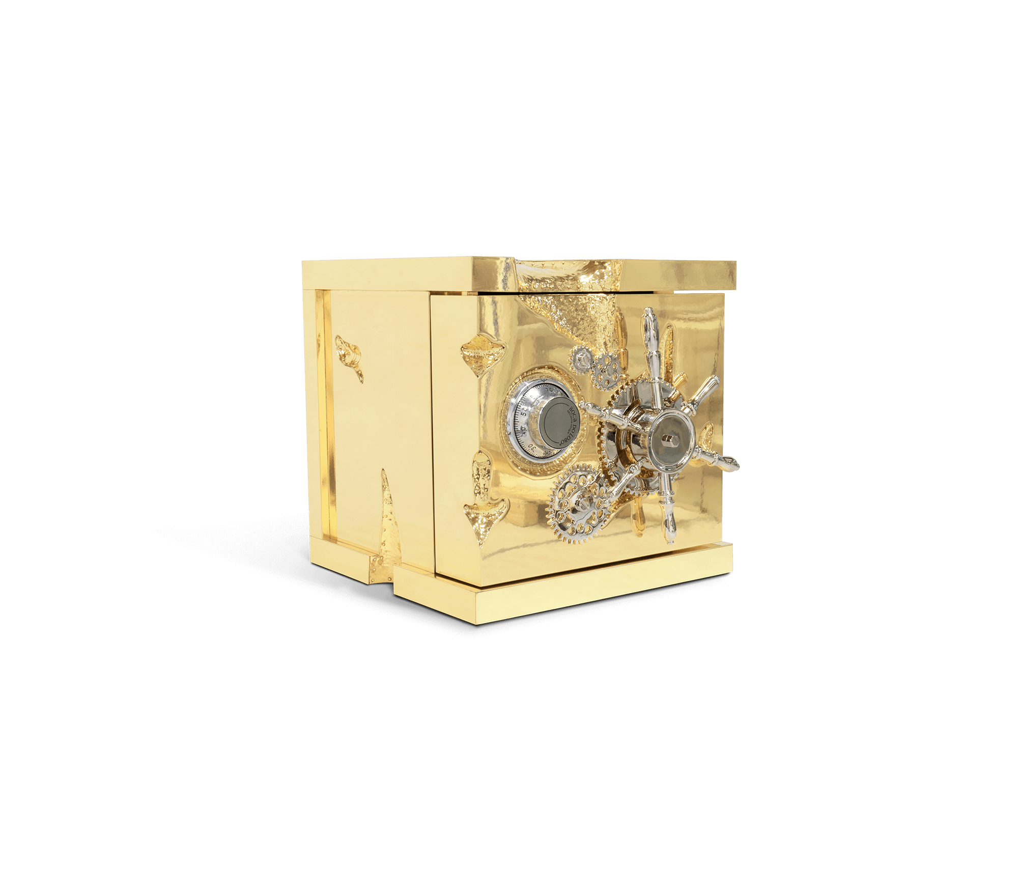 Portable Jewelry Safe with Secret Dial Lock and Gold-Plated