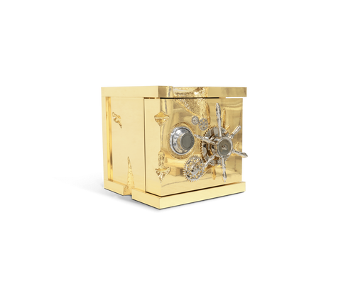 Portable Jewelry Safe with Secret Dial Lock and Gold-Plated