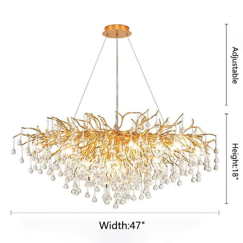 Housegent Tree Branch Kala Gold Branch Crystal Chandelier