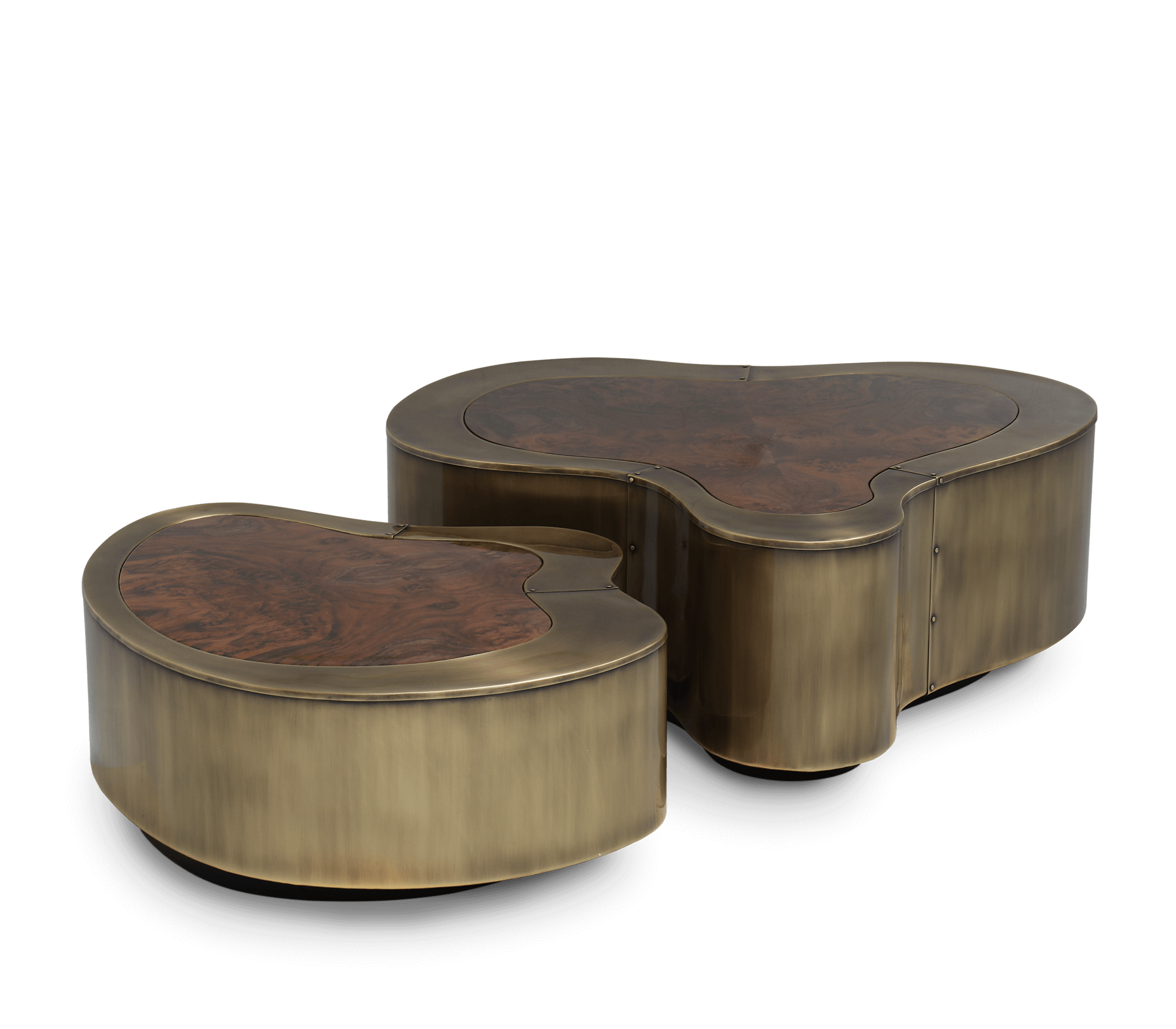 Brass Sculptural Form Coffee Table Living Room