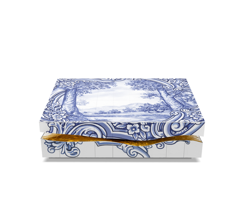 Brass Stone White Sculptural Form Coffee Table