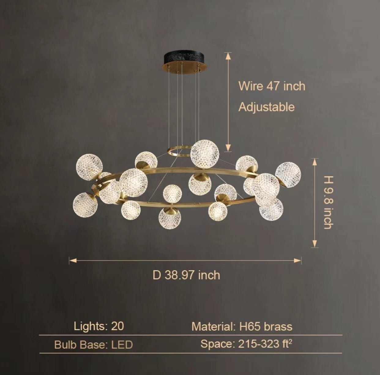 Modern Crystal Chandelier| Molecular Ceiling Fixtures Light|Crystal Brass Finish Chandelier