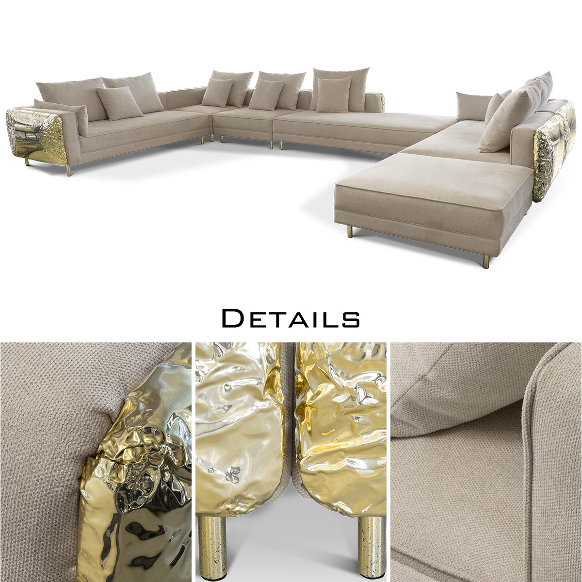 Imperfect Sculptural L-Shaped Modular Sofa