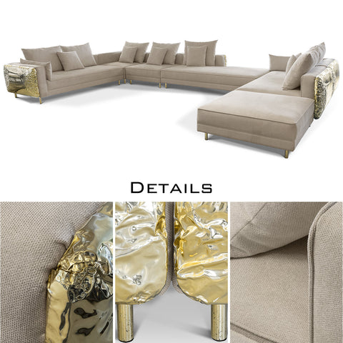 Imperfect Sculptural L-Shaped Modular Sofa