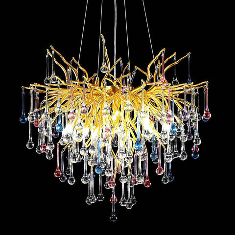 Housegent Modern Crystal Small Raindrop Chandelier