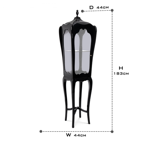 Mahogany Glass Black Slim Frame Display Cabinet
