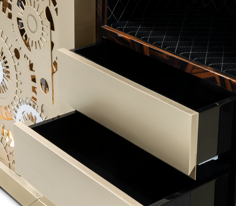 Baron Safe with Electric Opening System, Gold-Plated Brass