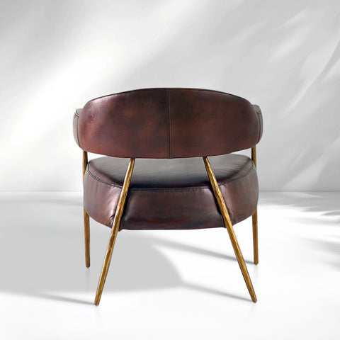 Giacometti semi-circular Leather Armchair