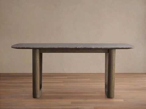 Saint Germain Marble Top Dining Table With Wood Rennes & metal Base