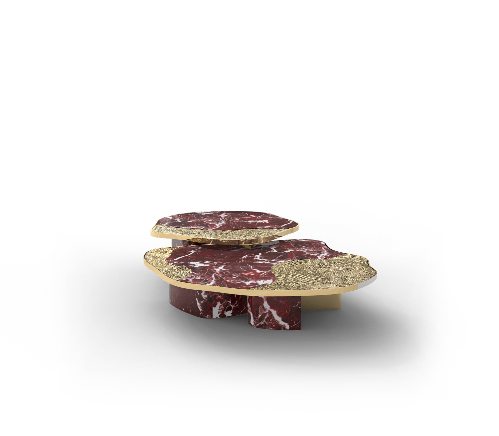 Stone Marble Black Sculptural Form Coffee Table