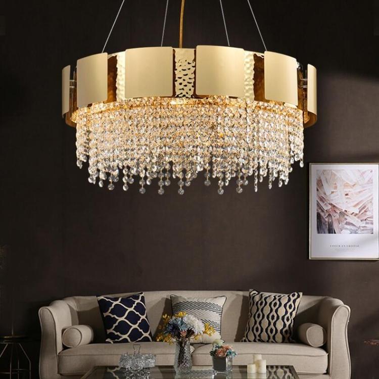 Housegent Kimbra Crystal Chandelier, Stainless Steel Pendant Light Chandelier for Room