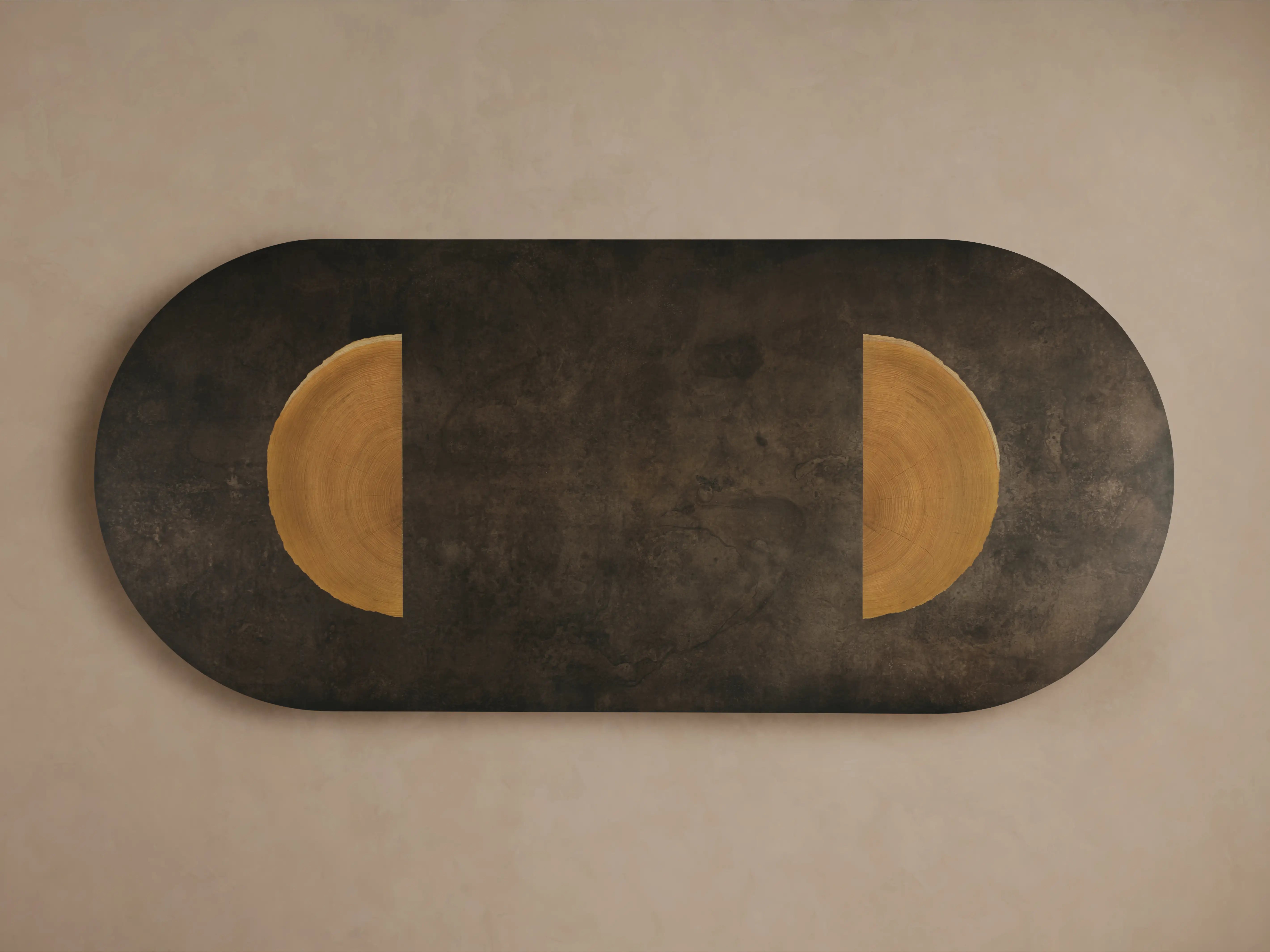 Acacius Dining Table Oxidized Steel Wood Industrial Artisanal Dining