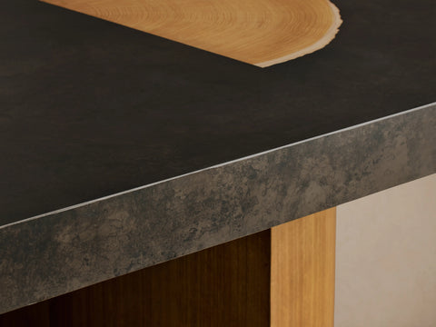 Acacius Dining Table Oxidized Steel Wood Industrial Artisanal Dining
