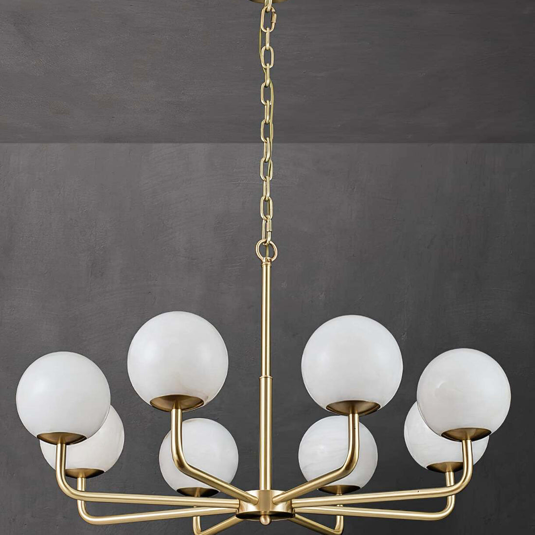 Alabaster Maytoni Erich Brass Chandelier