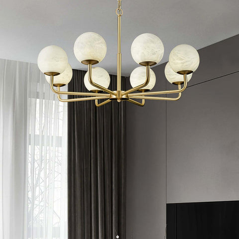 Alabaster Maytoni Erich Brass Chandelier