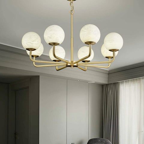 Alabaster Maytoni Erich Brass Chandelier