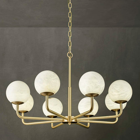 Alabaster Maytoni Erich Brass Chandelier