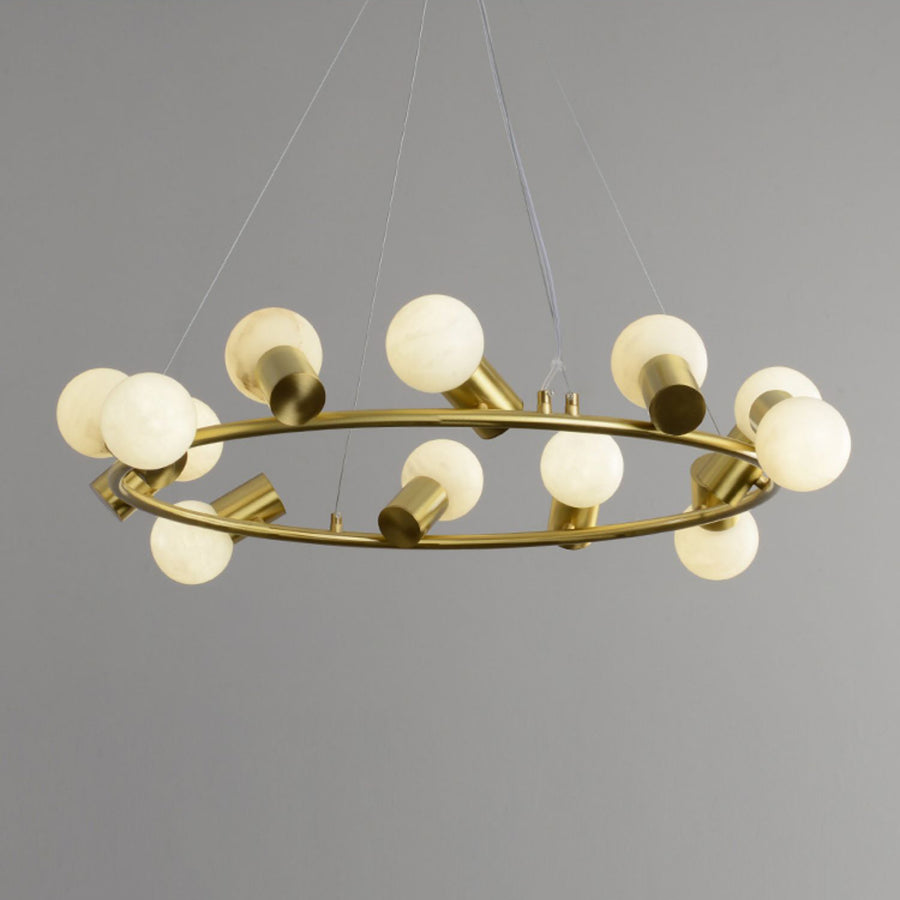 Alabaster Raechelle Brass Chandelier