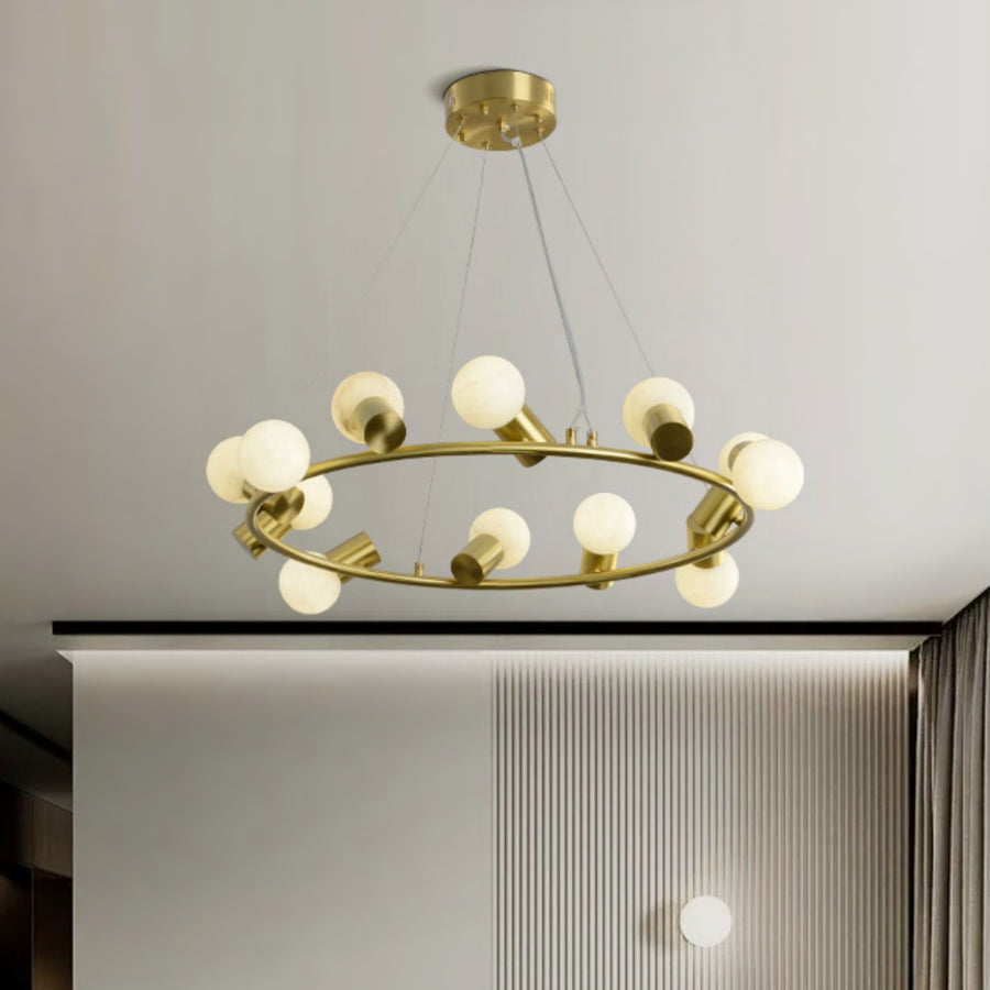 Alabaster Raechelle Brass Chandelier