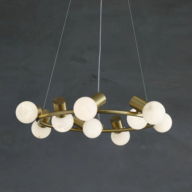 Alabaster Raechelle Brass Chandelier