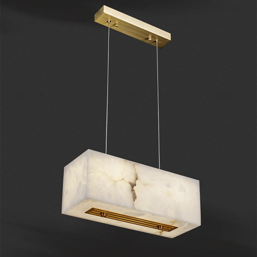 Alabaster Cube Box Rectangular Chandelier