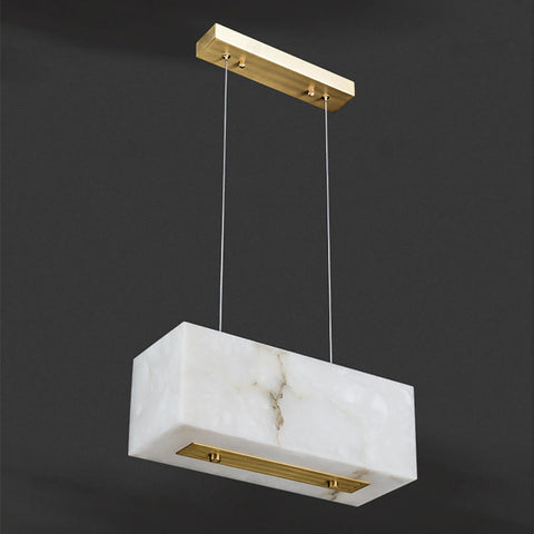 Alabaster Cube Box Rectangular Chandelier