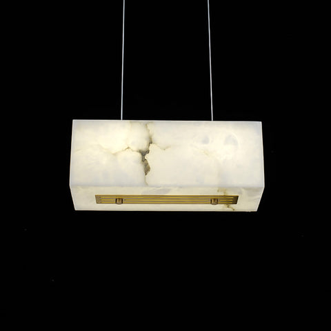 Alabaster Cube Box Rectangular Chandelier