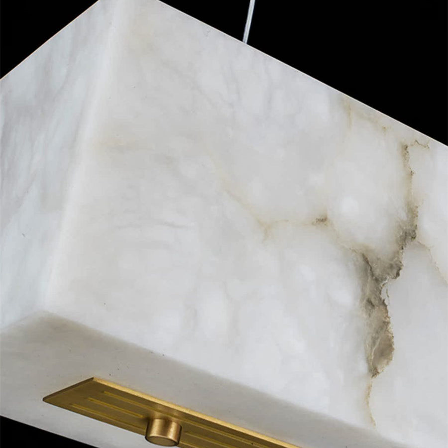 Alabaster Cube Box Rectangular Chandelier