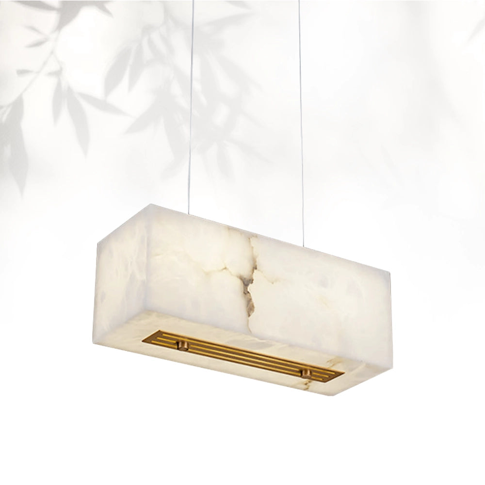 Alabaster Cube Box Rectangular Chandelier