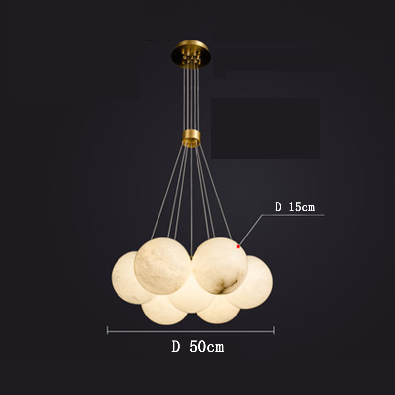 Alabaster Round Art Pendant Light