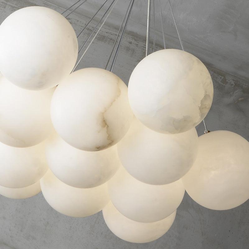 Alabaster Round Art Pendant Light