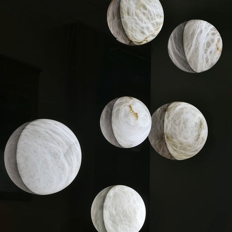 Alabaster Dome Art Wall Sconce