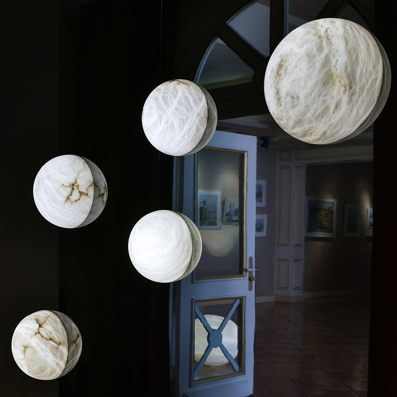 Alabaster Dome Art Wall Sconce