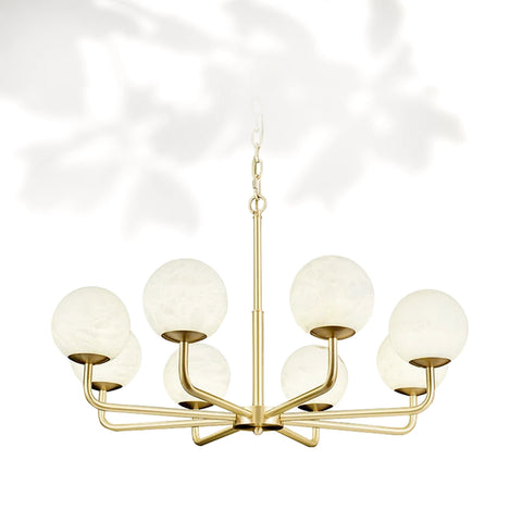 Alabaster Maytoni Erich Brass Chandelier