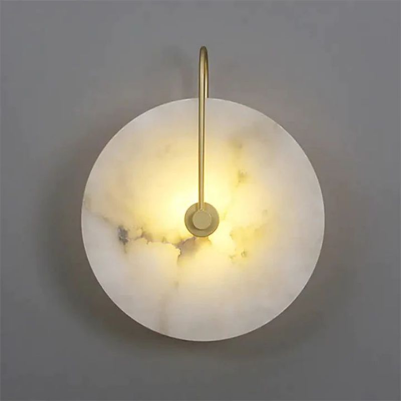 Alabaster Modern Disc Wall Sconce