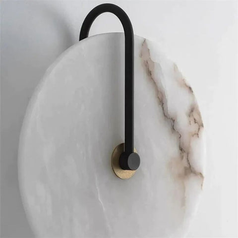 Alabaster Modern Disc Wall Sconce