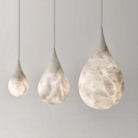 Alabaster Teardrop Pendant Light