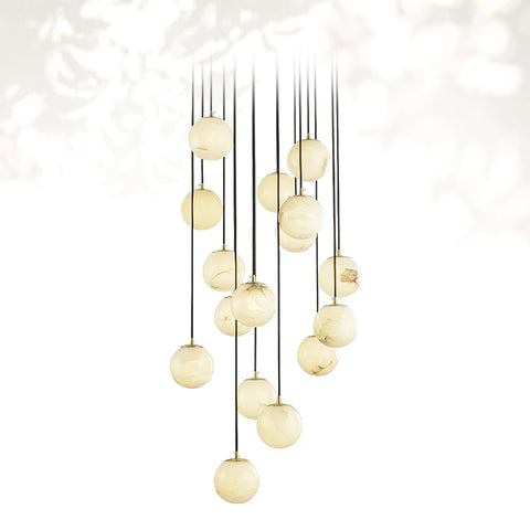 Alabaster Balls Cluster Chandelier