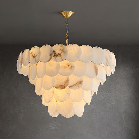 Alabaster Shell Brass Chandelier - Vakkerlight