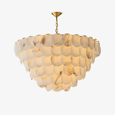 Alabaster Shell Brass Chandelier - Vakkerlight