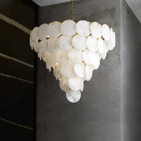 Alabaster Shell Brass Chandelier - Vakkerlight