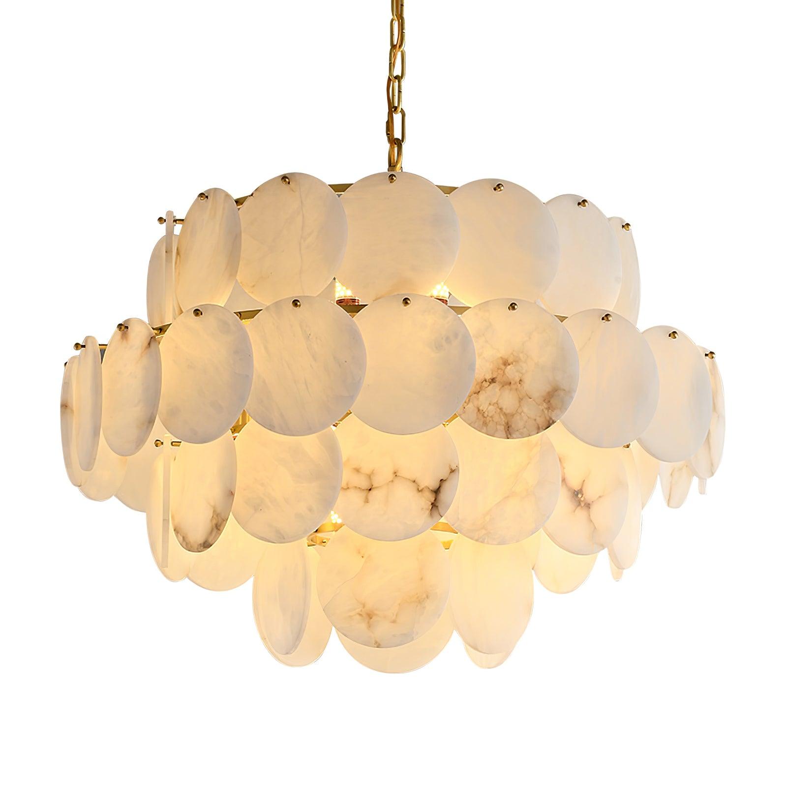 Alabaster Shell Brass Chandelier - Vakkerlight