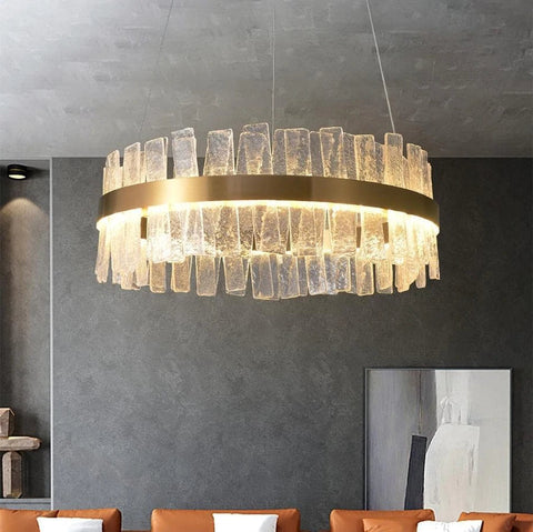 Housegent Sylvia Round Crystal Chandelier, Modern Living Room Chandelier